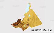 Physical 3D Map of Babati, cropped outside
