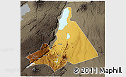 Physical 3D Map of Babati, darken, semi-desaturated