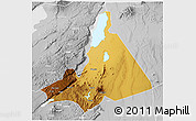 Physical 3D Map of Babati, lighten, desaturated