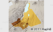 Physical 3D Map of Babati, lighten, semi-desaturated