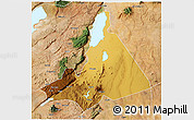 Physical 3D Map of Babati, satellite outside