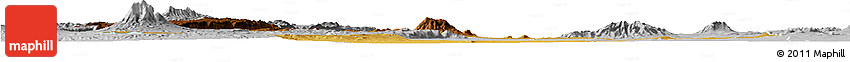 Physical Horizon Map of Babati, lighten, desaturated