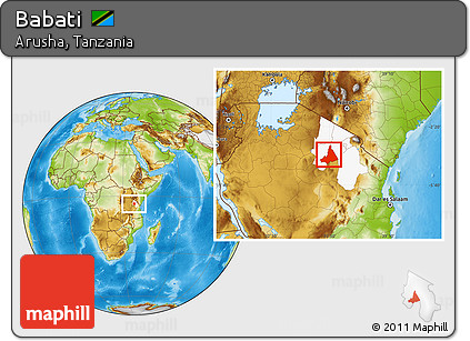 Physical Location Map of Babati, highlighted parent region