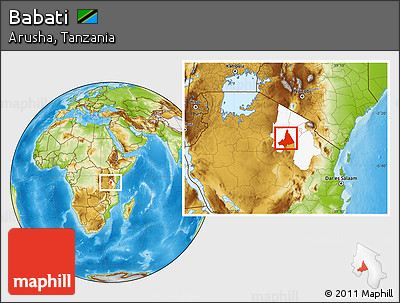 Physical Location Map of Babati, highlighted parent region