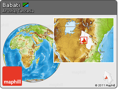Physical Location Map of Babati, highlighted parent region