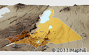 Physical Panoramic Map of Babati, semi-desaturated