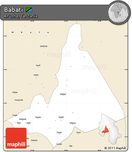 Classic Style Simple Map of Babati