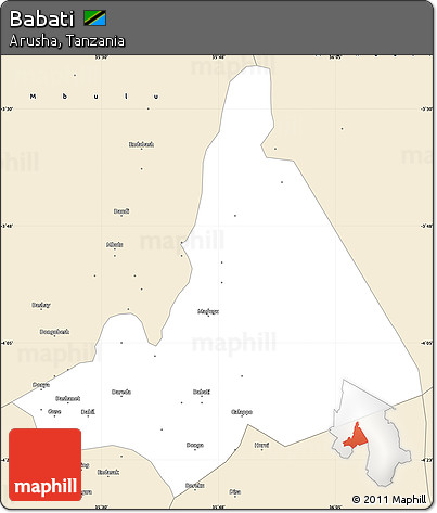 Classic Style Simple Map of Babati