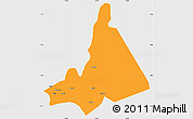 Political Simple Map of Babati, single color outside