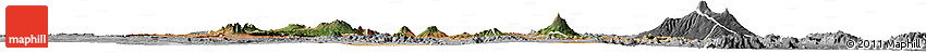 Satellite Horizon Map of Arusha, desaturated