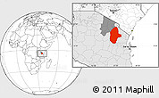 Blank Location Map of Kiteto, highlighted country, highlighted parent region