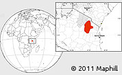 Blank Location Map of Kiteto, highlighted parent region