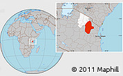 Gray Location Map of Kiteto, highlighted parent region
