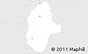 Silver Style Simple Map of Kiteto, single color outside
