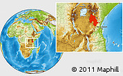 Physical Location Map of Arusha, within the entire country