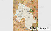 Shaded Relief Map of Arusha, satellite outside