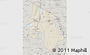 Shaded Relief Map of Arusha, semi-desaturated