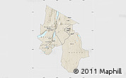 Shaded Relief Map of Arusha, single color outside