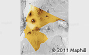 Physical 3D Map of Monduli, lighten, desaturated