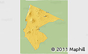 Savanna Style 3D Map of Monduli, single color outside