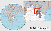 Gray Location Map of Ngorongoro, highlighted country, highlighted parent region