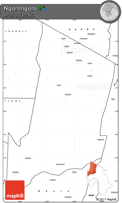 Blank Simple Map of Ngorongoro