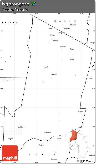 Blank Simple Map of Ngorongoro