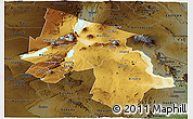 Physical Panoramic Map of Arusha, darken