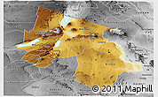 Physical Panoramic Map of Arusha, desaturated