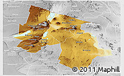 Physical Panoramic Map of Arusha, lighten, desaturated