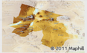 Physical Panoramic Map of Arusha, lighten
