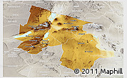 Physical Panoramic Map of Arusha, lighten, semi-desaturated