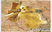 Physical Panoramic Map of Arusha, satellite outside