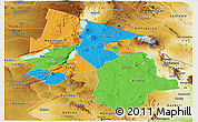 Political Panoramic Map of Arusha, physical outside