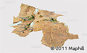Satellite Panoramic Map of Arusha, cropped outside