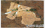 Satellite Panoramic Map of Arusha, darken