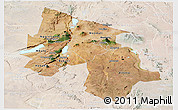 Satellite Panoramic Map of Arusha, lighten