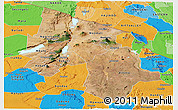 Satellite Panoramic Map of Arusha, political outside