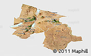 Satellite Panoramic Map of Arusha, single color outside