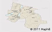 Shaded Relief Panoramic Map of Arusha, cropped outside