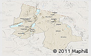 Shaded Relief Panoramic Map of Arusha, lighten