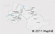 Silver Style Panoramic Map of Arusha, single color outside