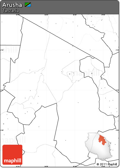 Blank Simple Map of Arusha, no labels