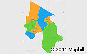 Political Simple Map of Arusha, single color outside
