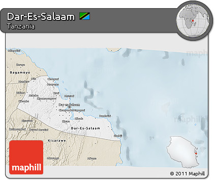 Classic Style 3D Map of Dar-Es-Salaam
