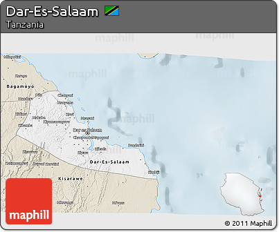Classic Style 3D Map of Dar-Es-Salaam