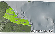 Physical 3D Map of Dar-Es-Salaam, darken, semi-desaturated