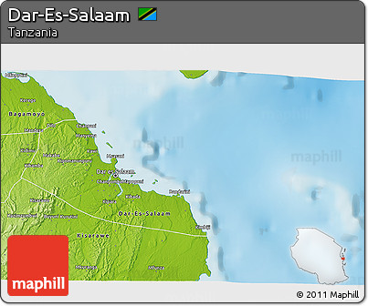 Physical 3D Map of Dar-Es-Salaam