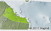 Physical 3D Map of Dar-Es-Salaam, semi-desaturated