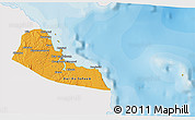 Political 3D Map of Dar-Es-Salaam, single color outside